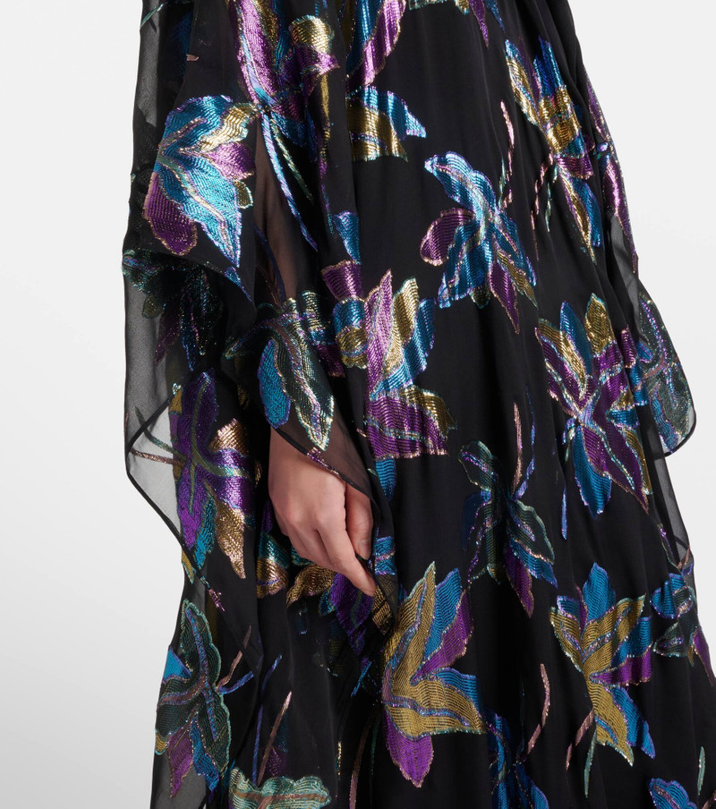 Stevie tie-neck silk-blend lamé kaftan 5