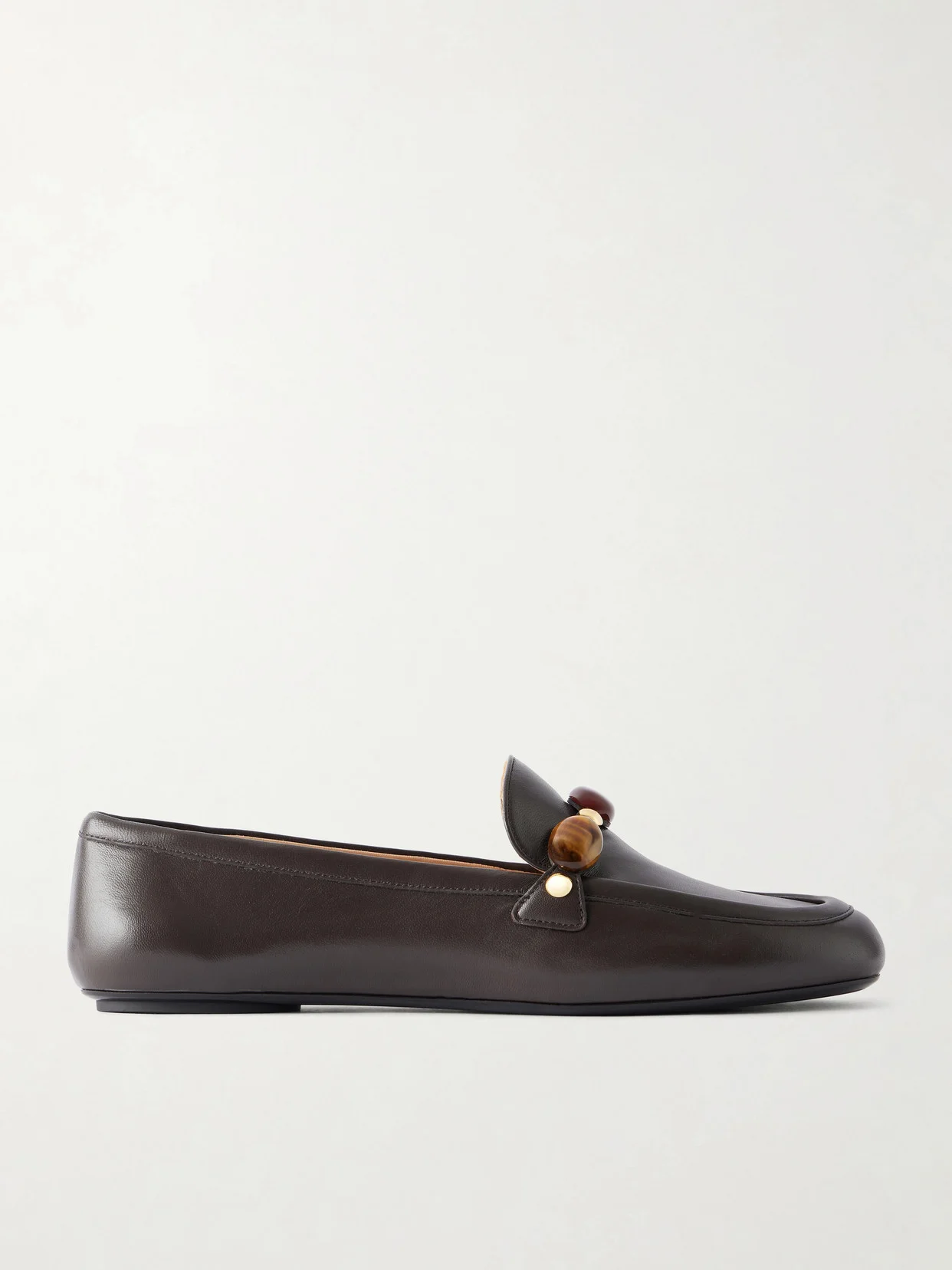 Embellished Leather Loafers - 1