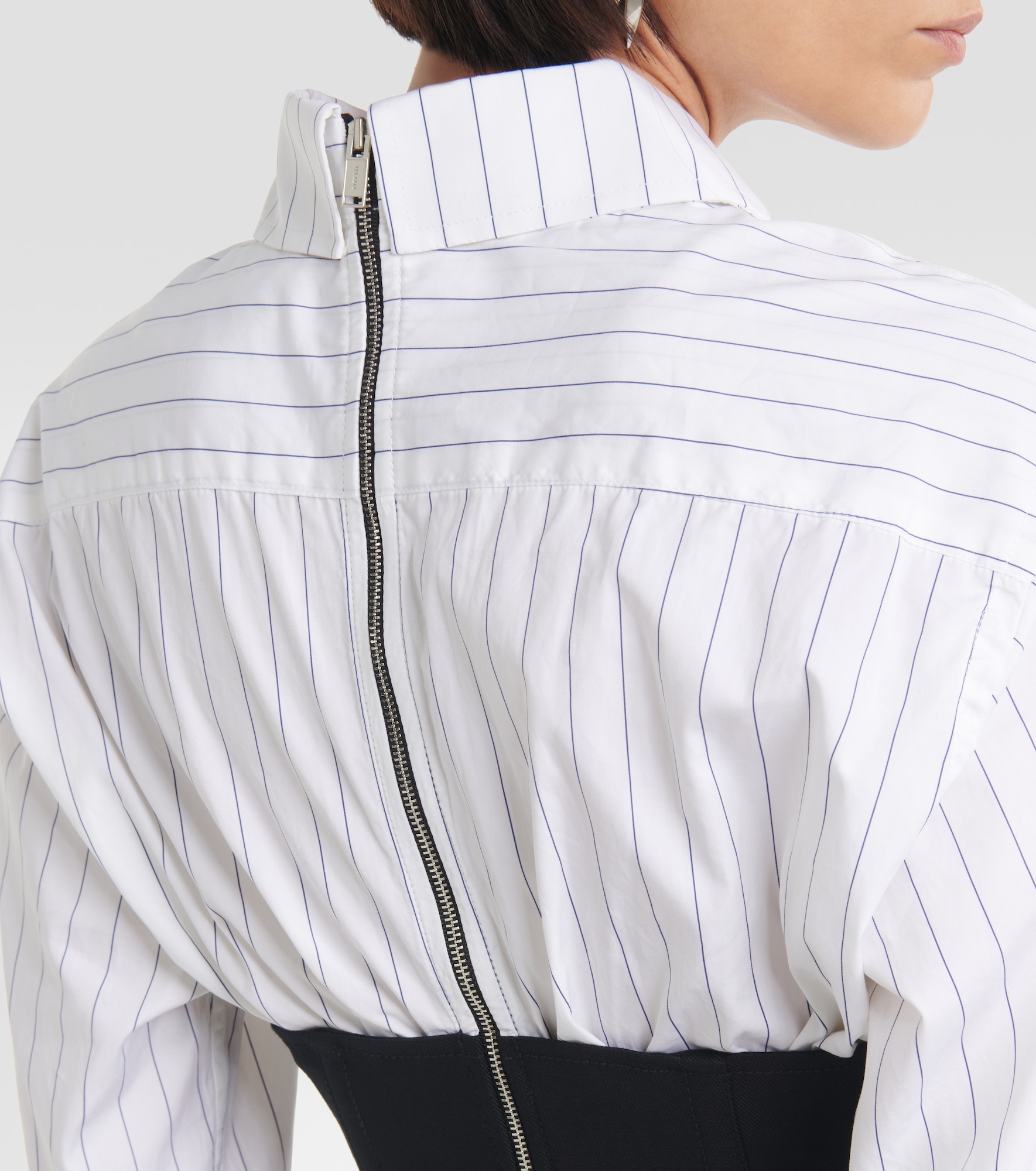 Corset striped cotton shirt - 6