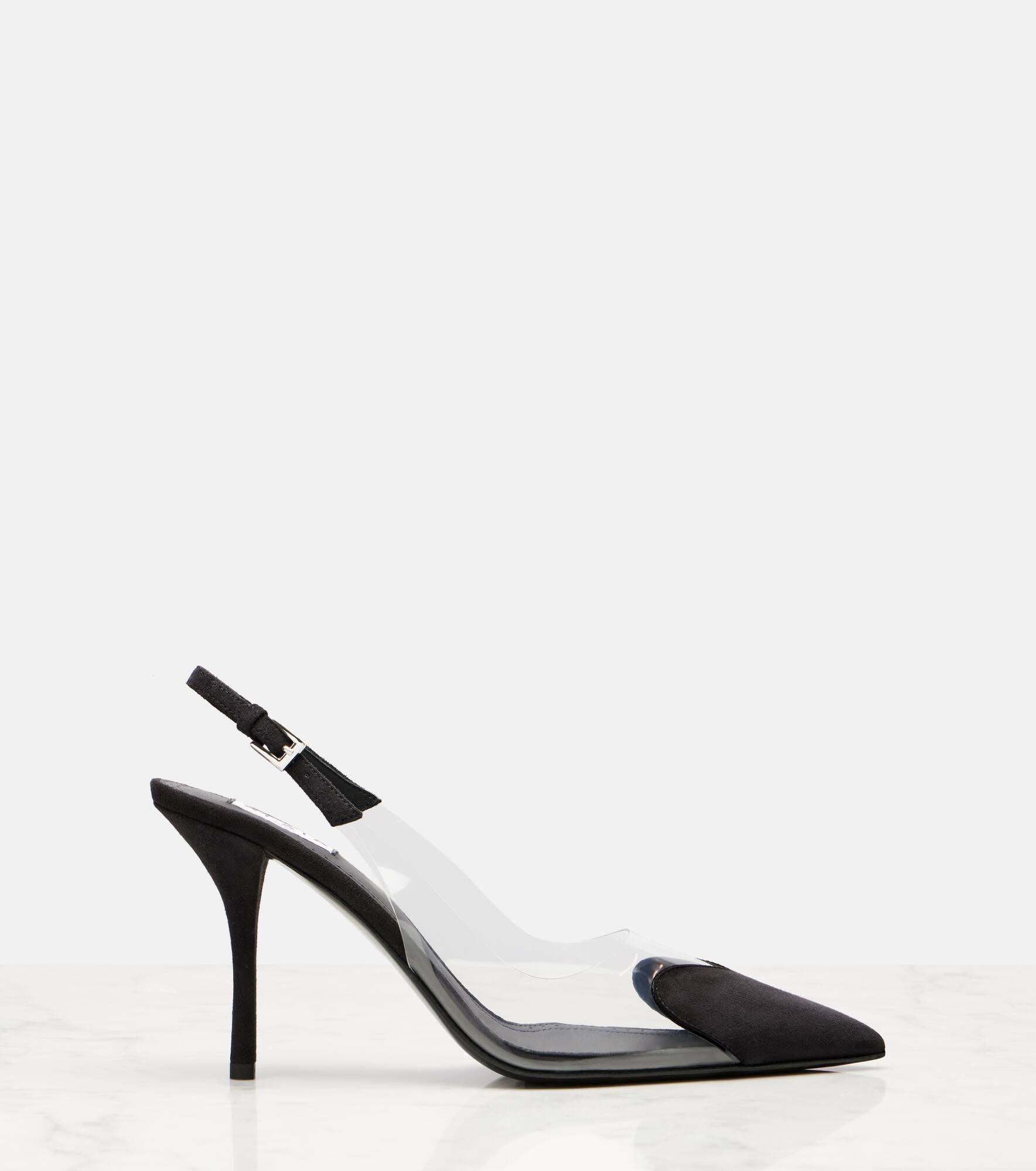 Cœur 90 suede and PVC slingback pumps - 4