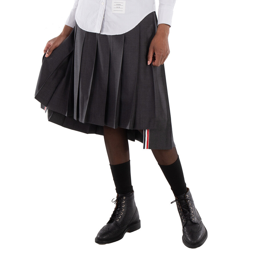 Thom Browne Super Twill Below Knee Pleated Skirt - 1