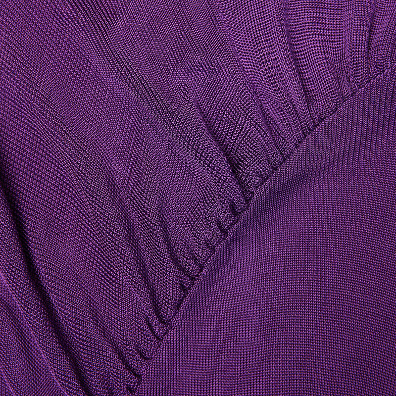 Purple Cut Out Viscose Knit Maxi Dress 5