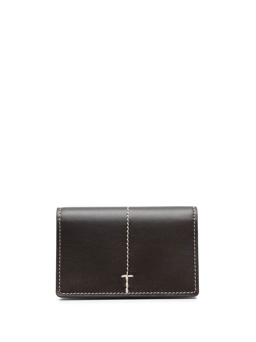stitch-detail leather wallet - 1
