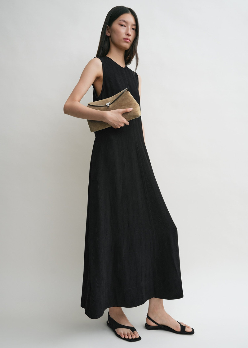 TOTEME T-lock suede clutch tobacco outlook