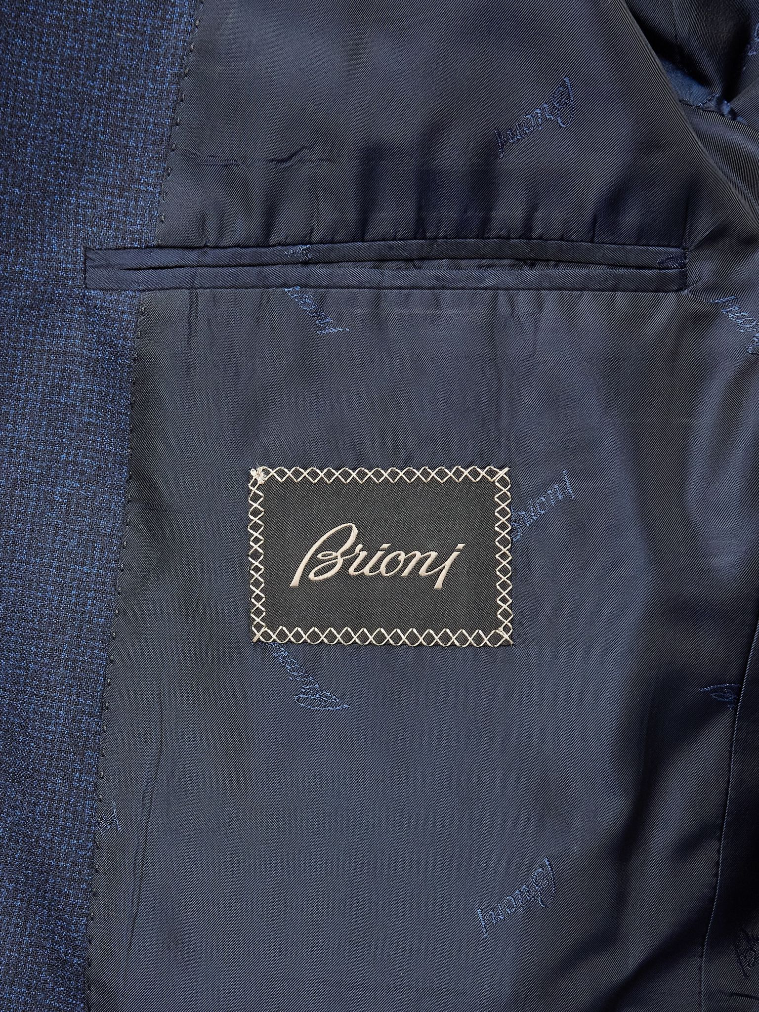 Trevi Slim-Fit Micro-Checked Wool Suit Jacket Blue - 5