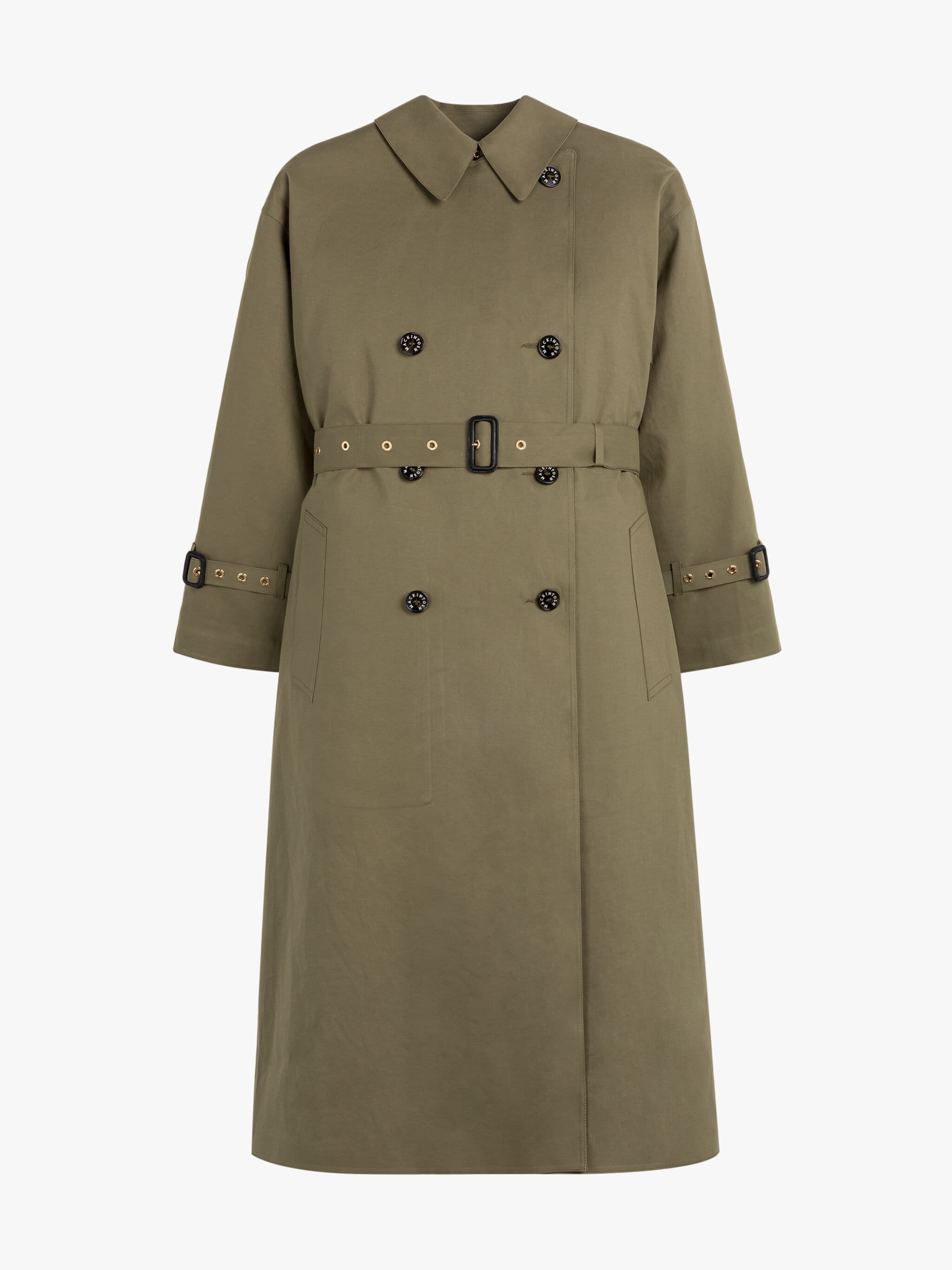 BUCKHOLME KHAKI BONDED COTTON TRENCH COAT - 1