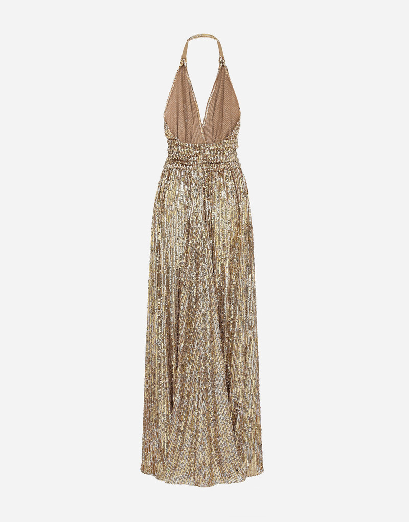 Dolce & Gabbana Long sequined dress with slit outlook