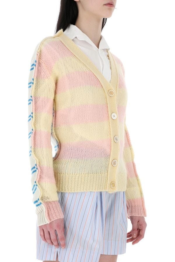 Marni Woman Embroidered Mohair Blend And Wool Blend Cardigan - 3