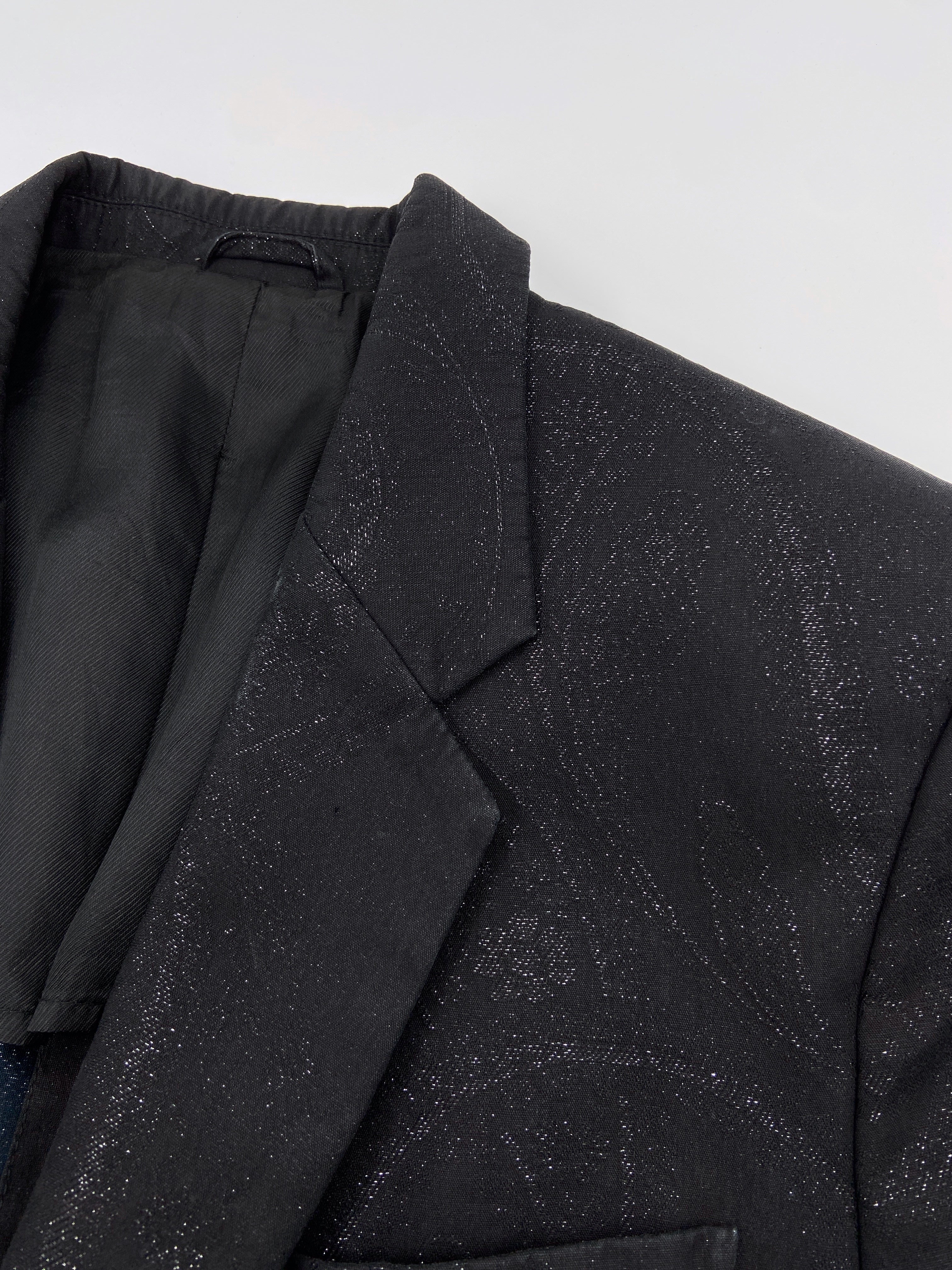 Maison Martin Margiela Spring 2006 Black Floral Lamé Cotton Blazer 50 - 8
