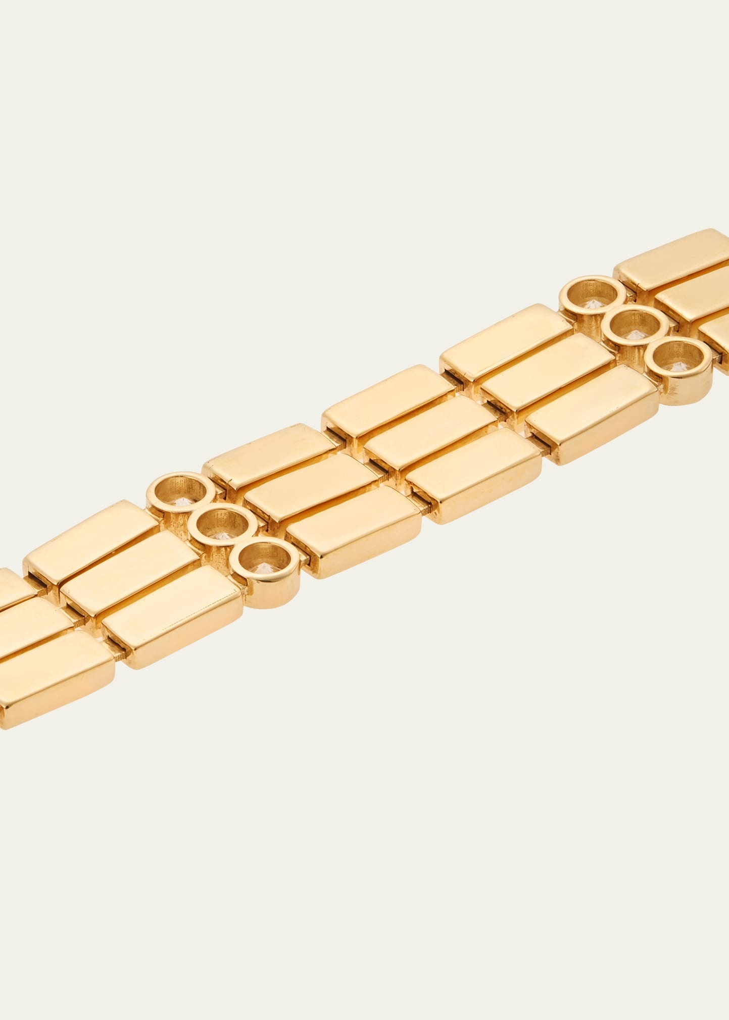 18K Yellow Gold Stepping Stone Multi Bracelet with White Diamonds - 4