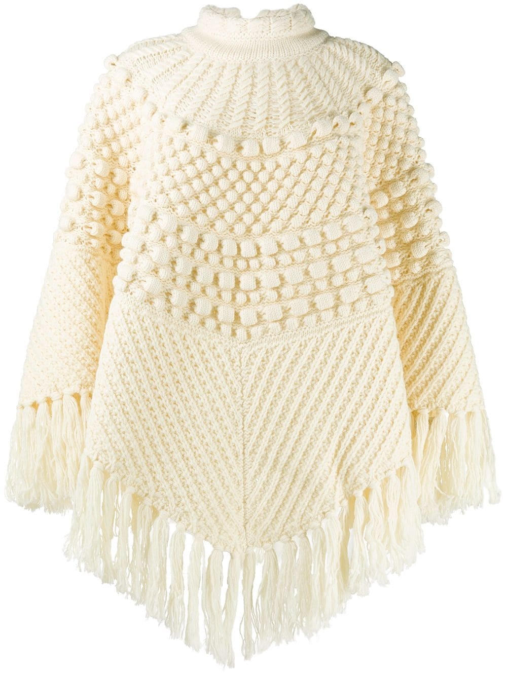 chunky-knit poncho - 1