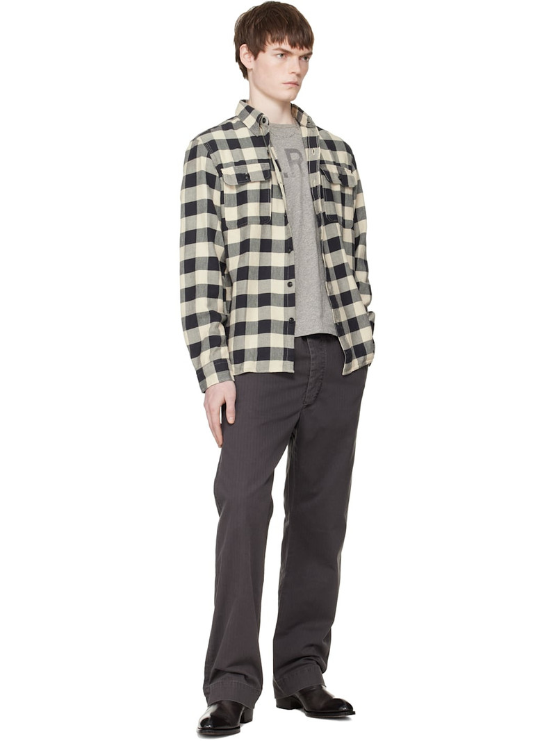 RRL by Ralph Lauren Black & Off-White Buffalo Check Twill Work Shirt outlook