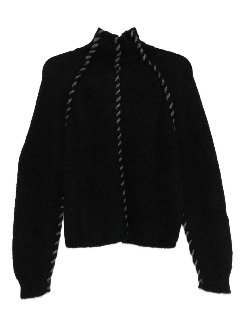 thom/krom high-neck braided-detail sweater outlook