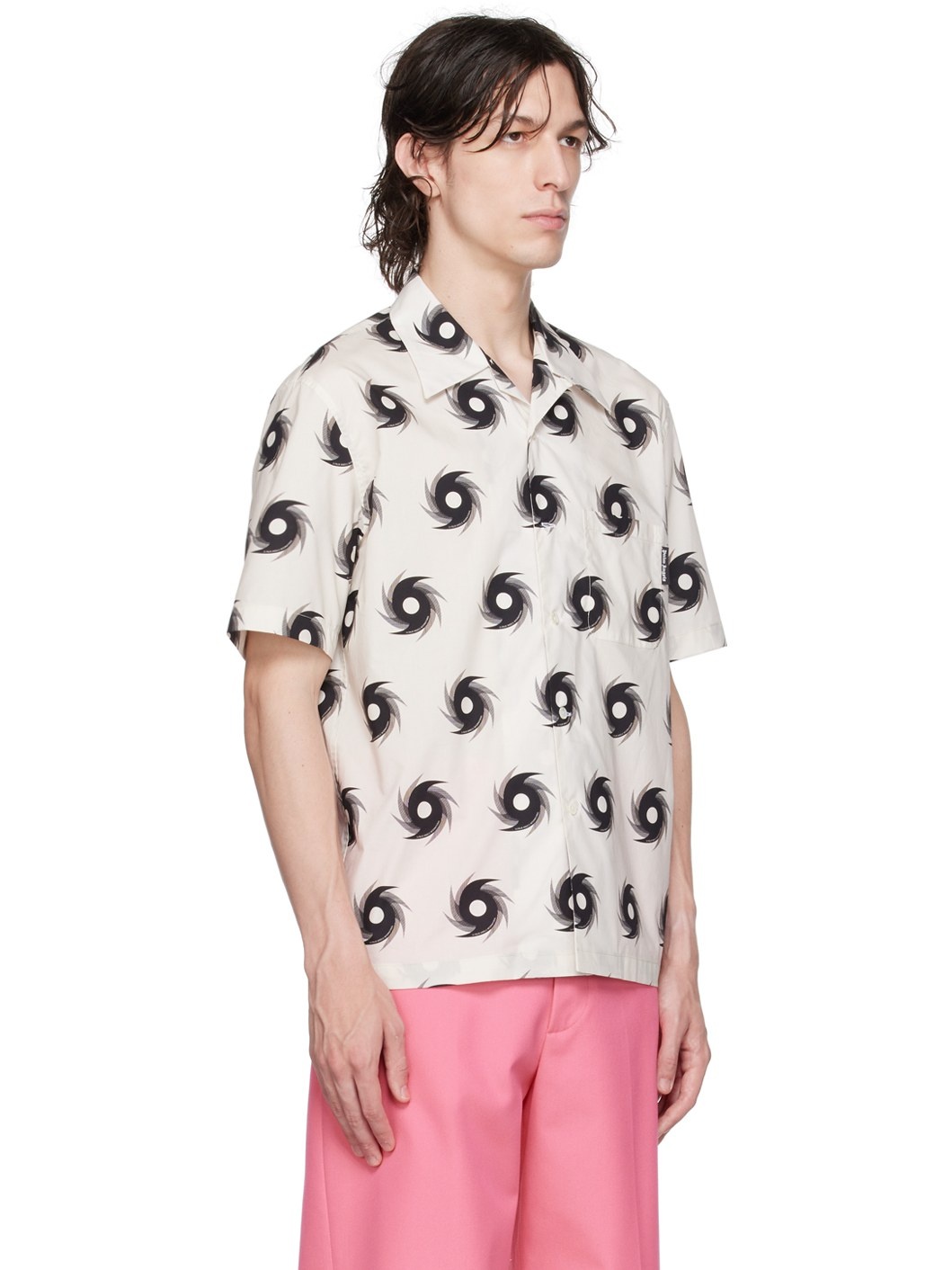 White & Black Printed Shirt - 2