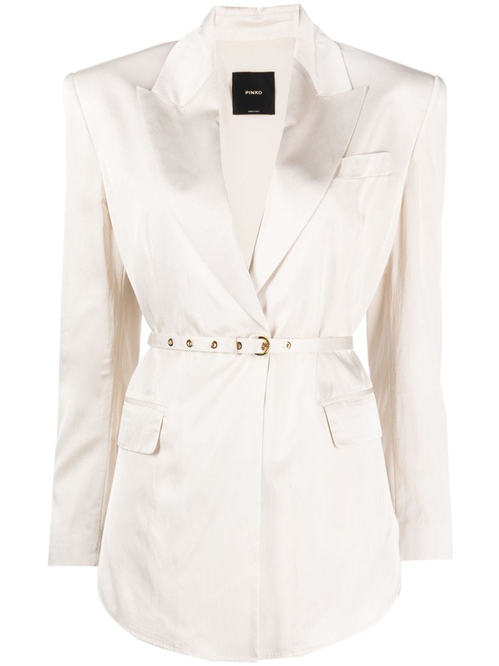 Goldeneye belted satin blazer - 1