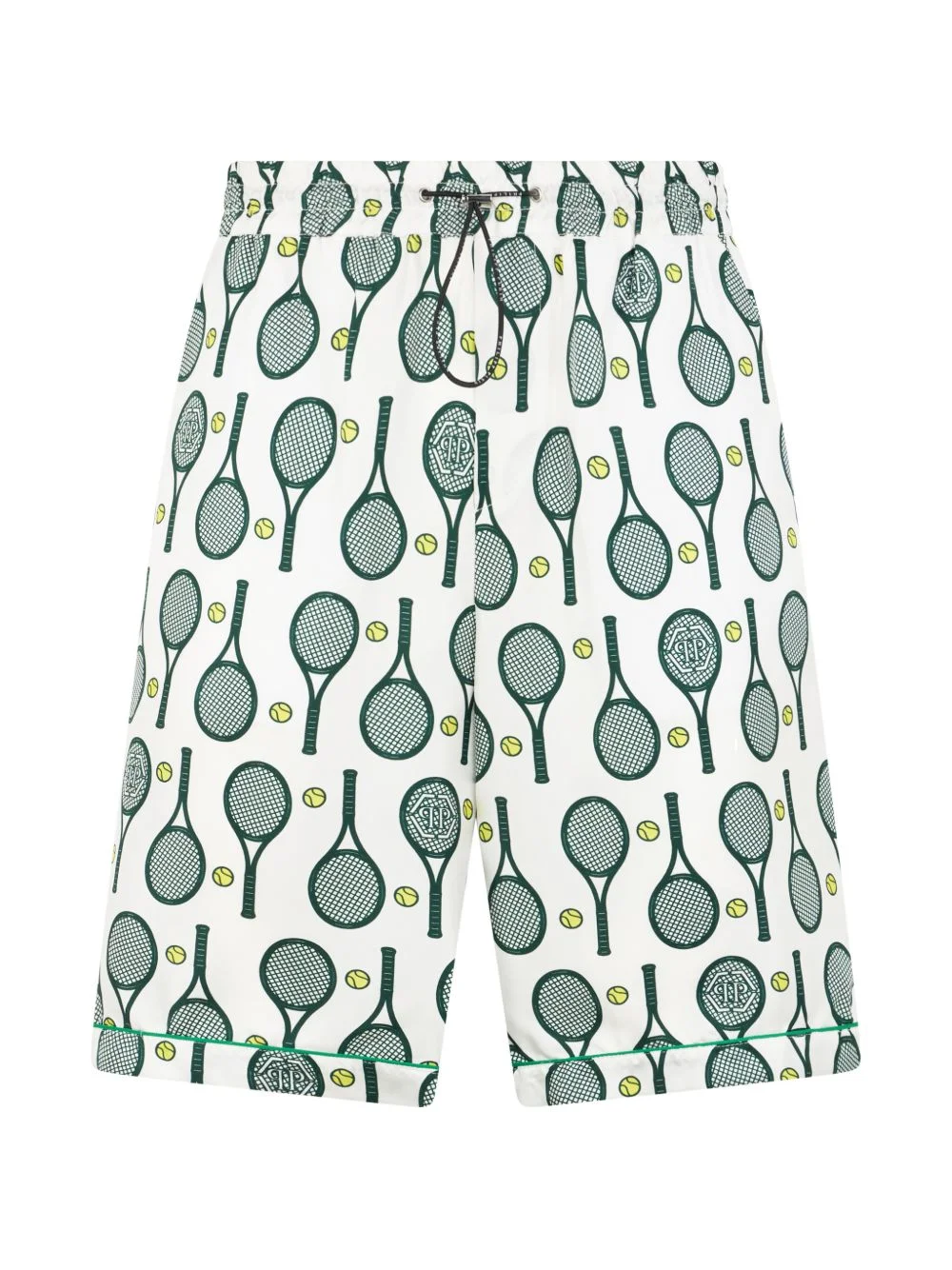 tennis print drawstring shorts - 1