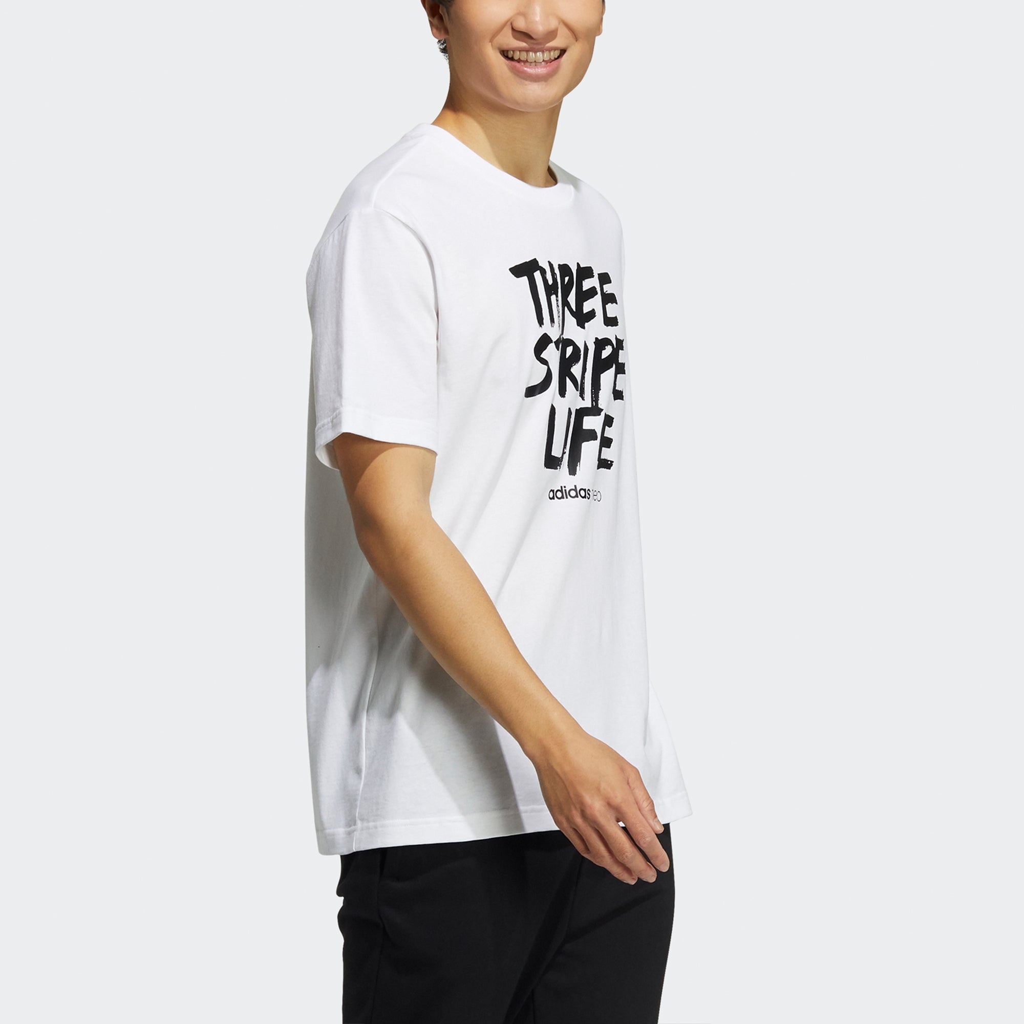 adidas neo M Logo Tee 1 Letter Printing Sports Male White HC3830 - 4