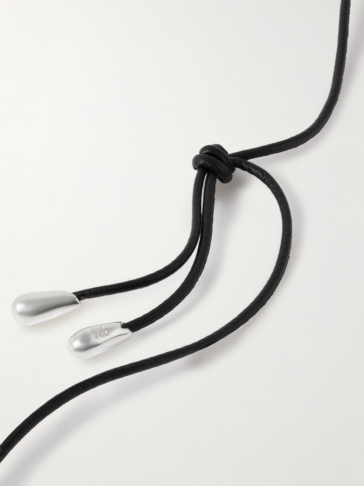Medium Full Moon cord and silver necklace Silver - 3