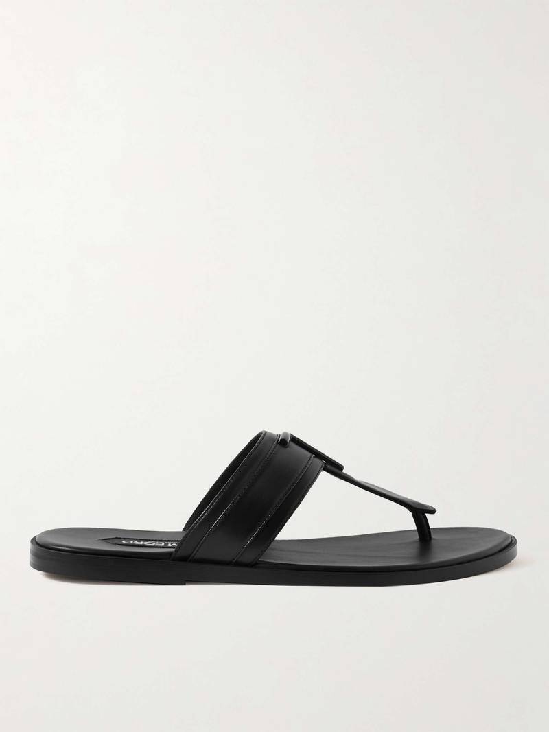 Brighton Logo-Embellished Leather Sandals - 1