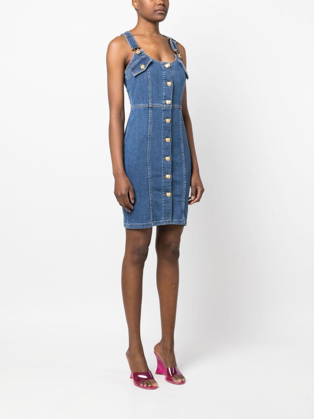 button-up denim minidress - 3