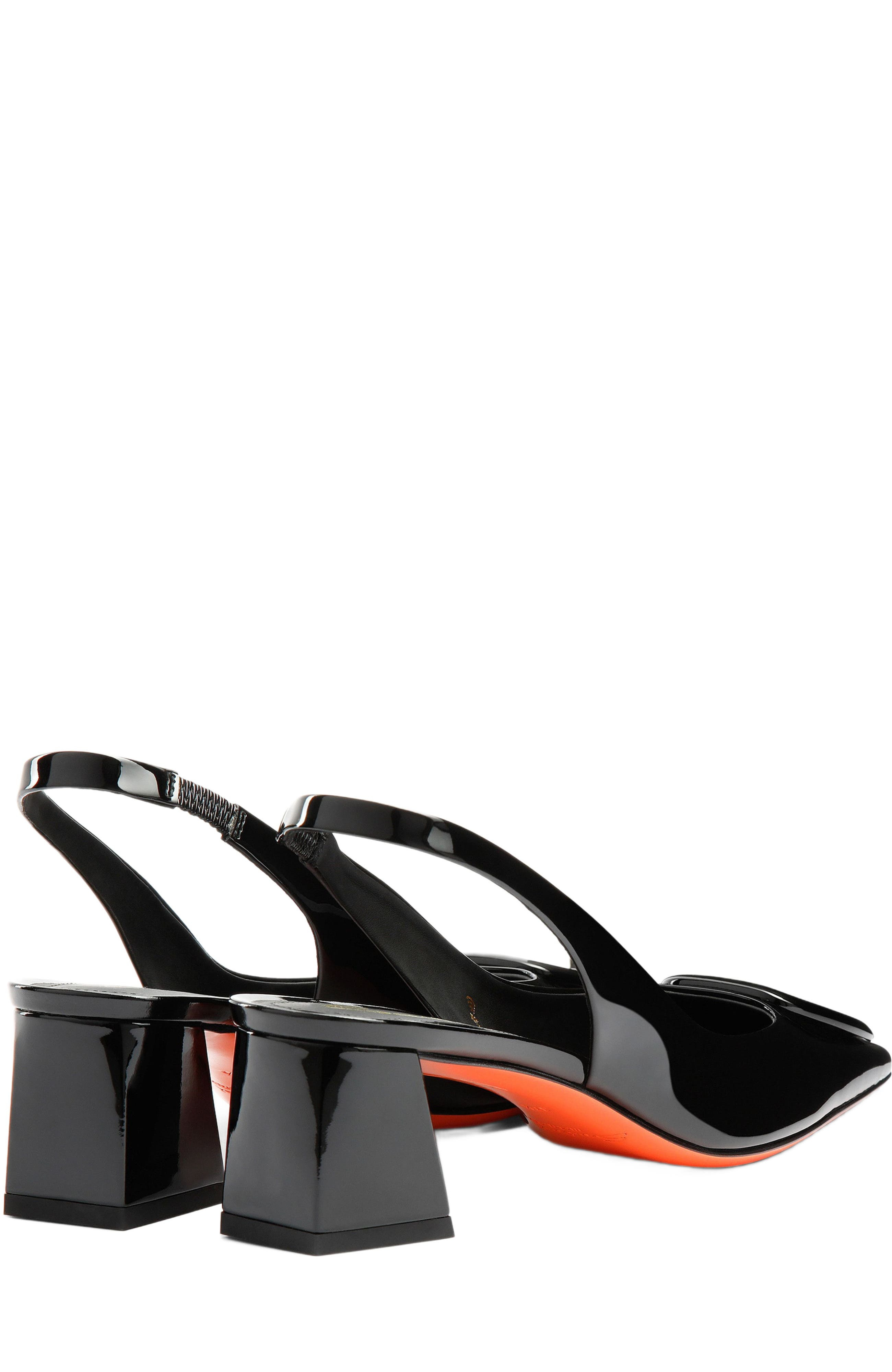 Santoni Women's Lemon Patent Sling Back in Black at Nordstrom - 4