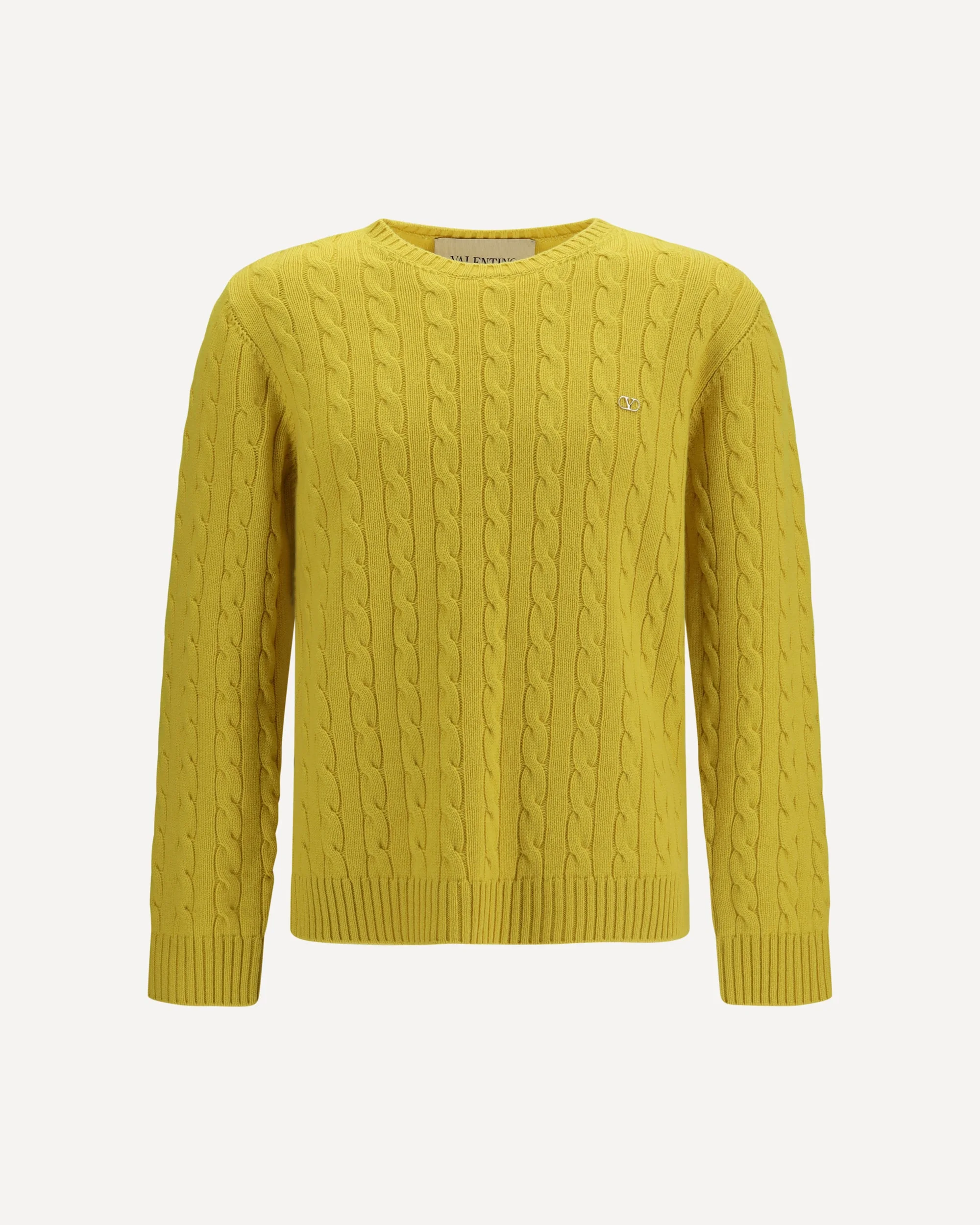 VLogo cable-knit cashmere Sweater - 1