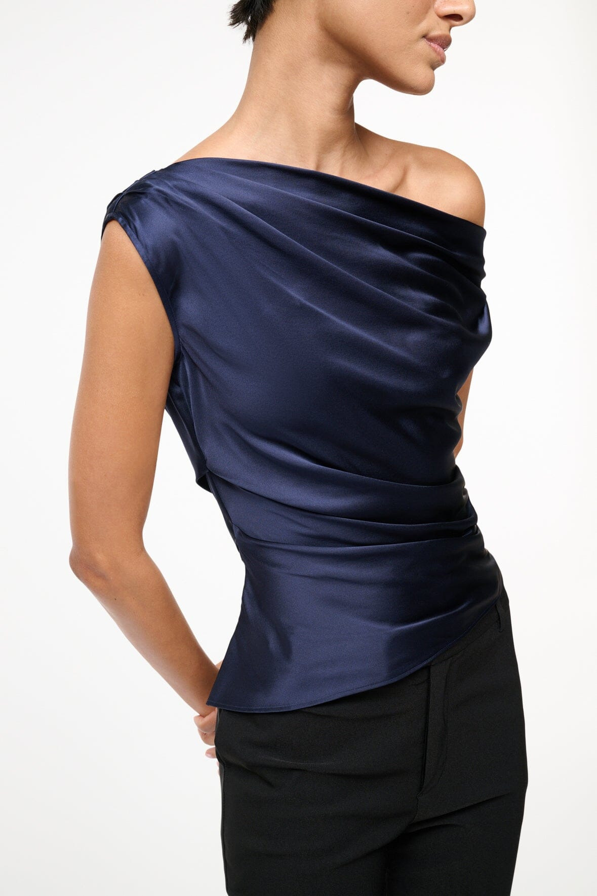 STAUD PHARE SILK TOP NAVY - 3