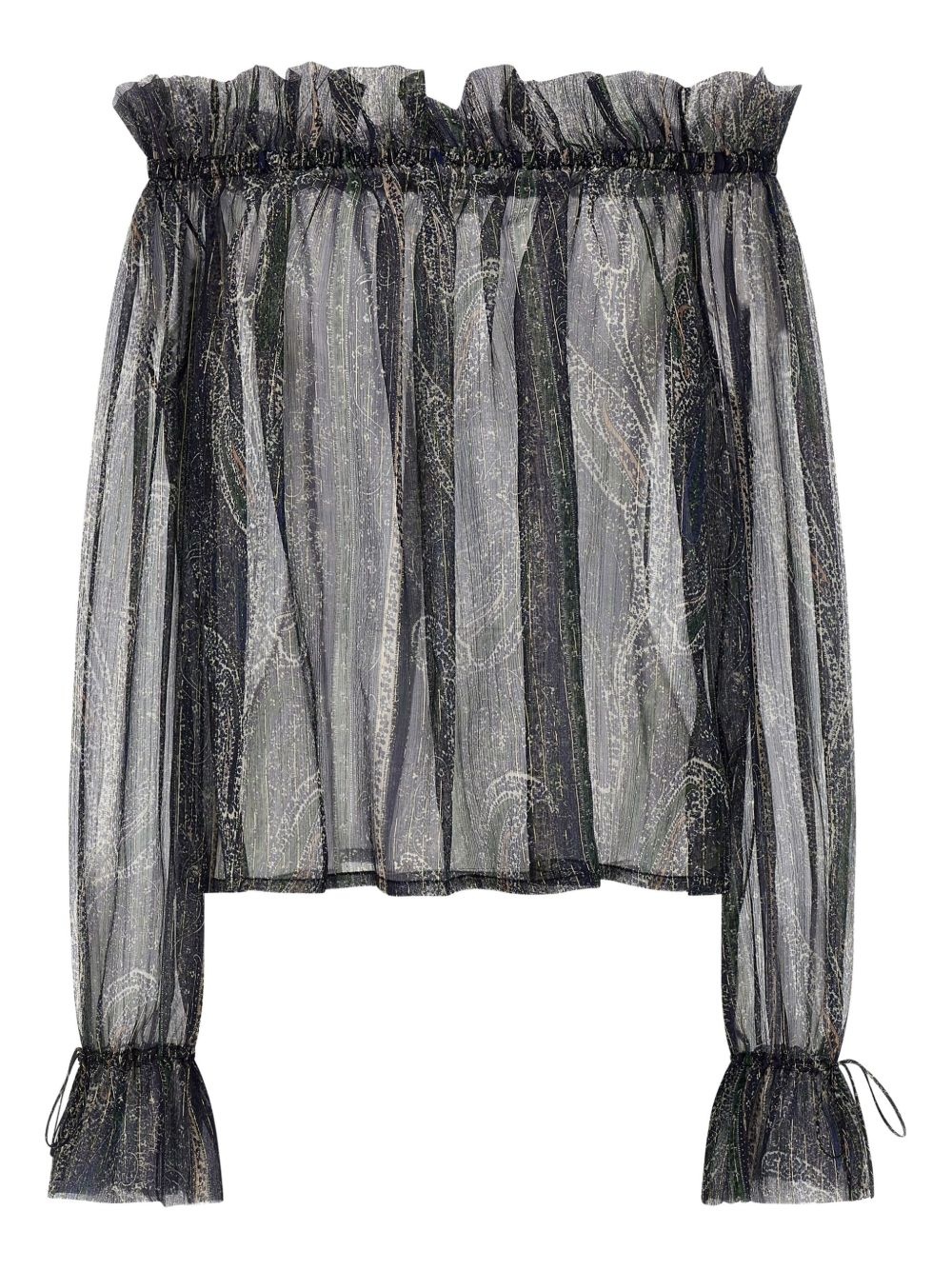 lurex-detail blouse - 1