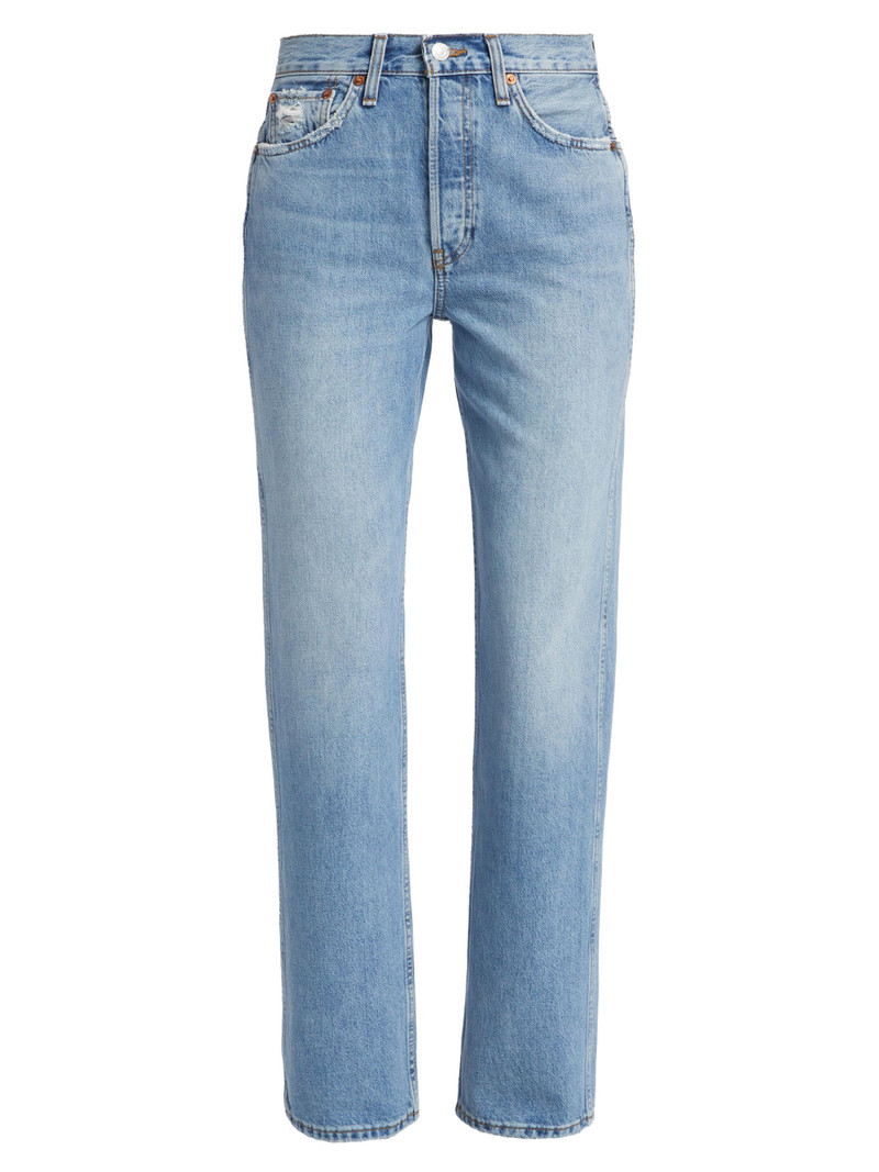 Women's 90s High-Rise Rigid Straight Jeans - Worn Blue 1