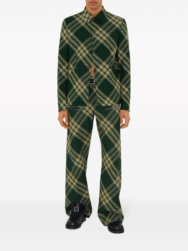 Burberry check-pattern buttoned blazer outlook