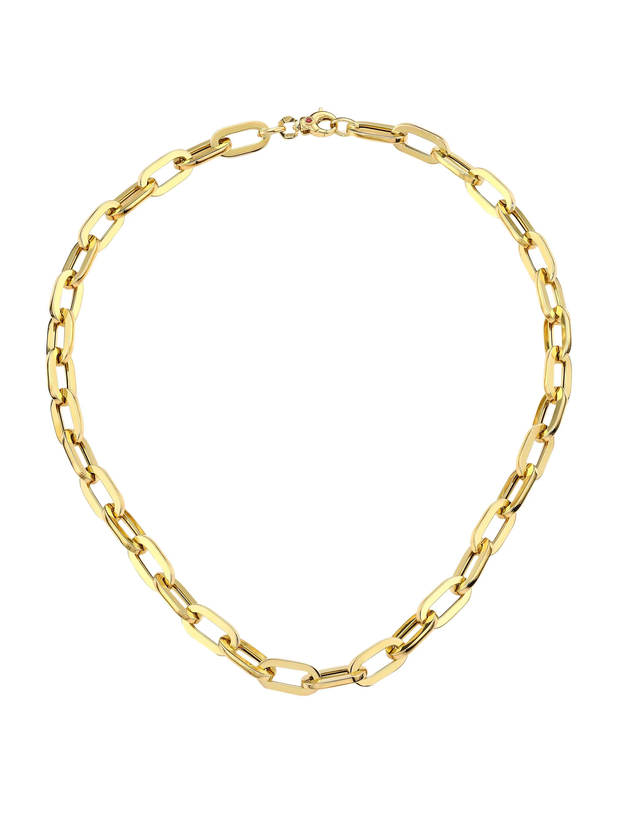 Women's 18K Yellow Gold Flat Oval-Link Chain Necklace/17" - Gold - 1