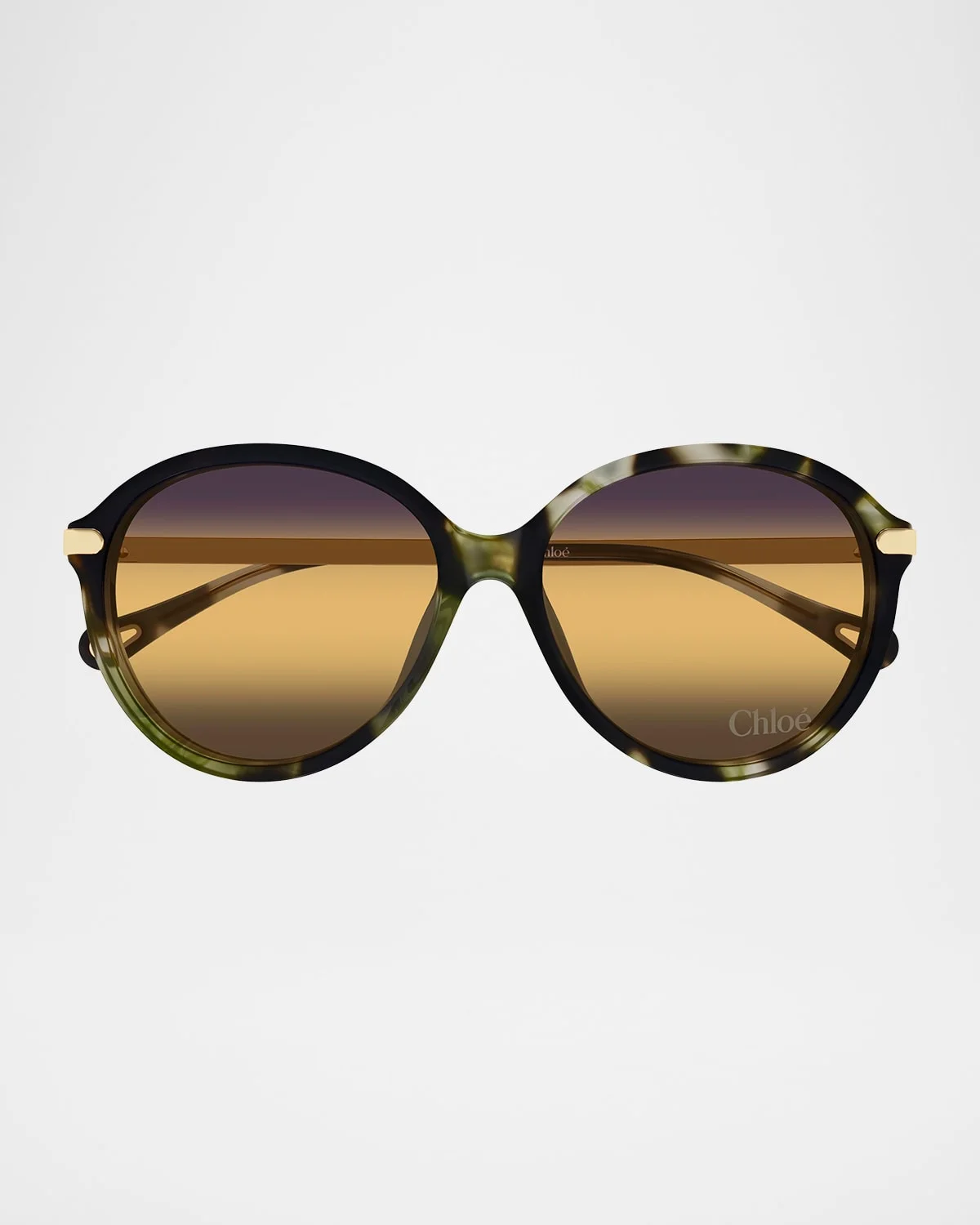 Round Acetate & Metal Sunglasses - 1