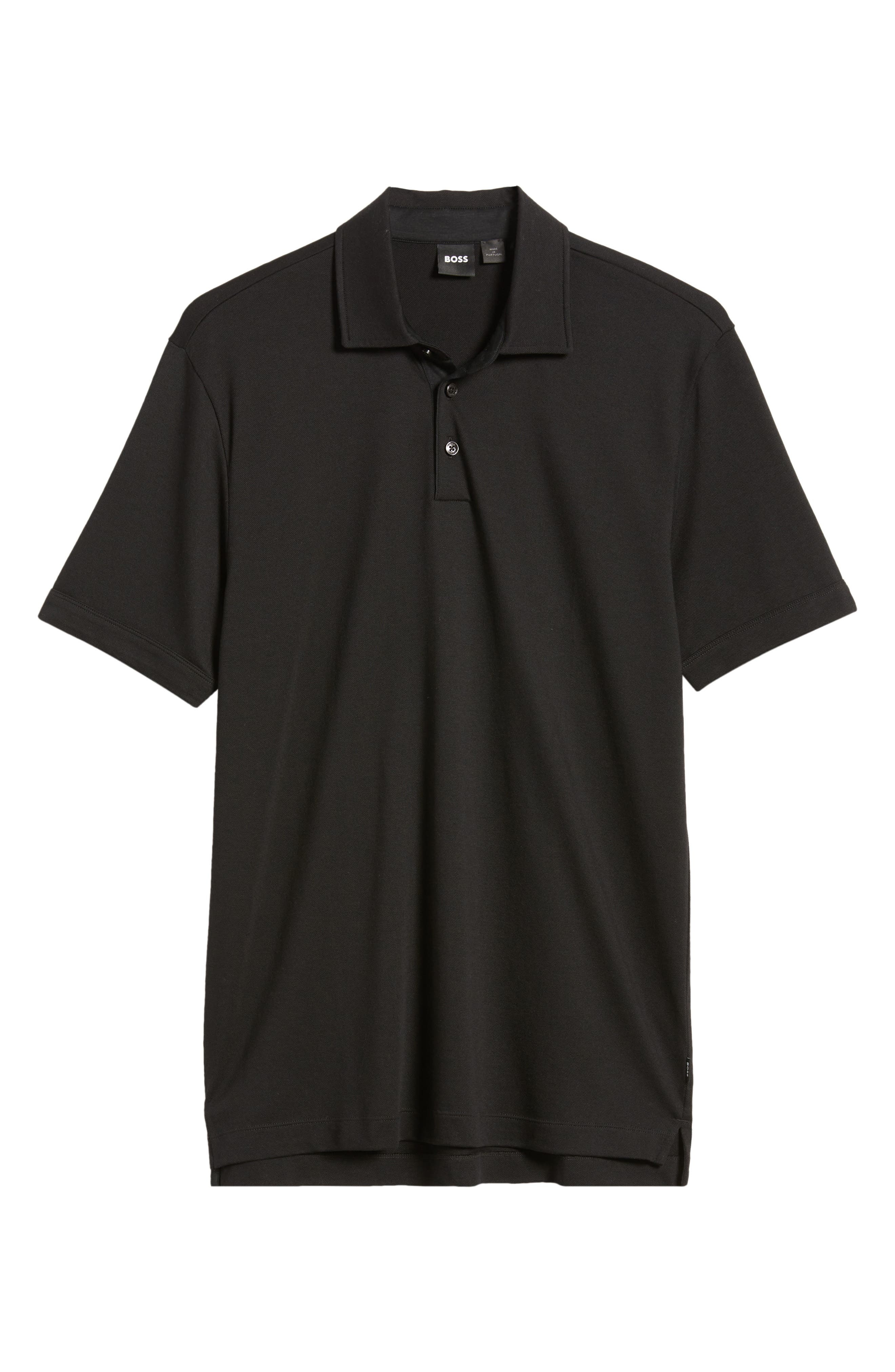 BOSS Press Lyocell & Cotton Polo in Black at Nordstrom - 5