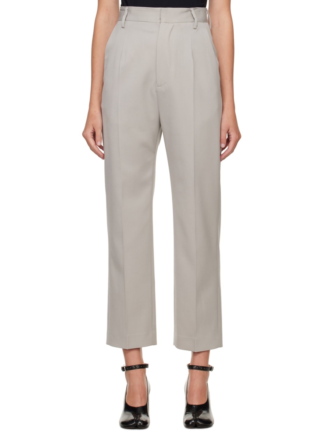 Gray Three-Pocket Trousers - 1