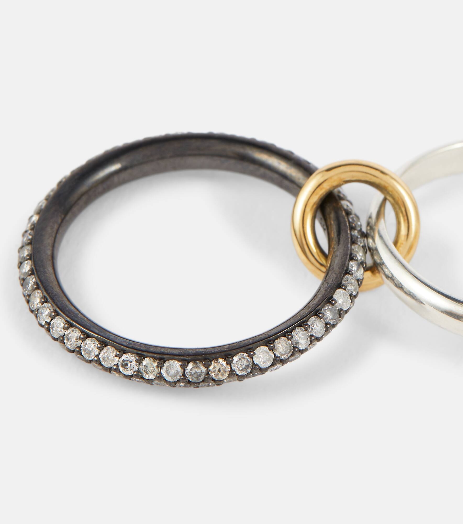 Scorpio 18kt gold linked rings with diamonds - 6