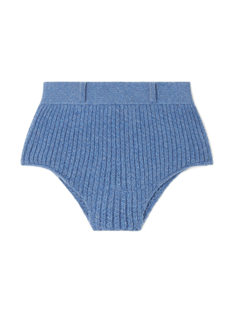 Knitted Ribbed Denim-No-Denim Culotte 1