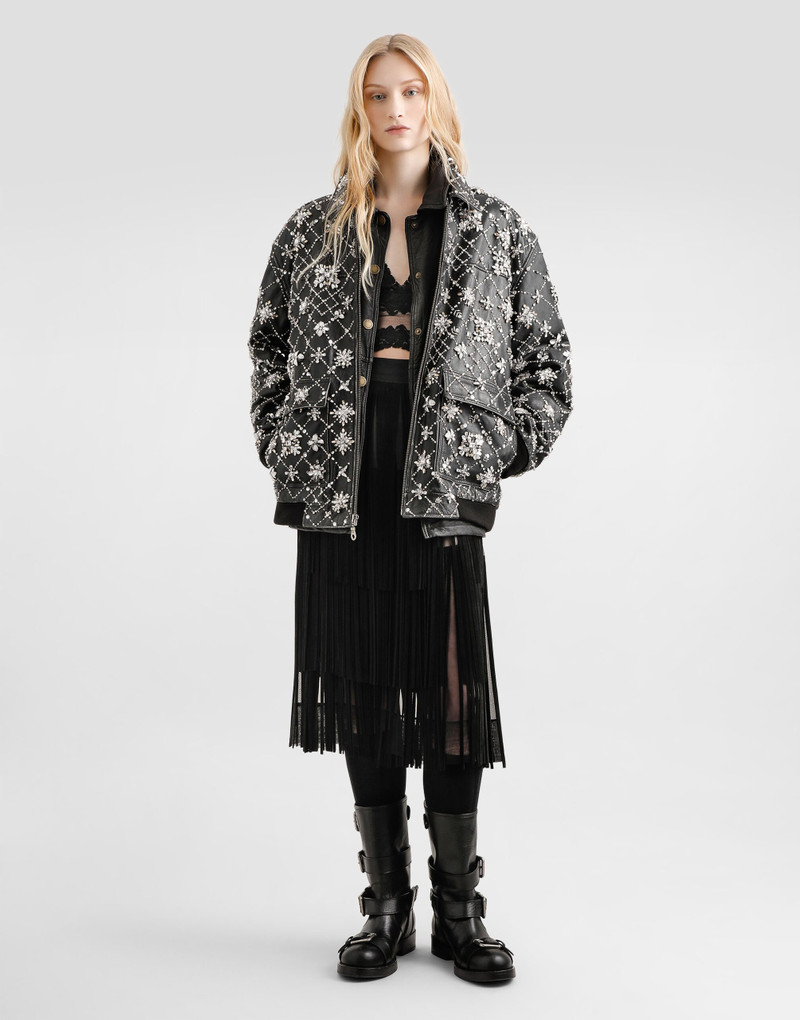 Dolce & Gabbana Vintage leather jacket with embroidery outlook