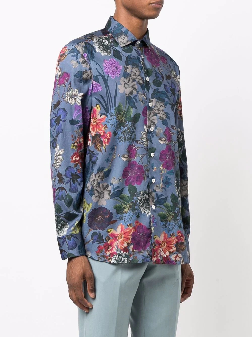 floral-print cotton shirt - 3