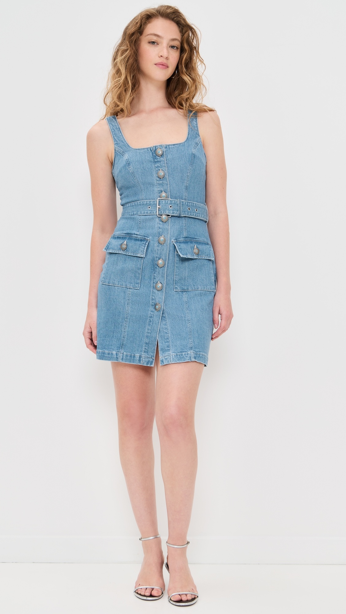 Button Front Tank Dress - 4