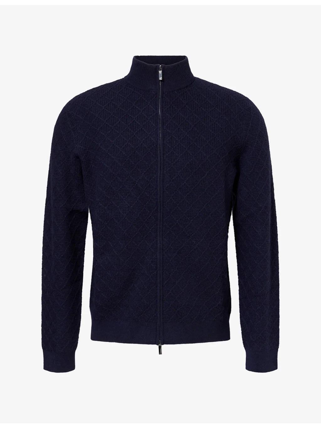 Cross-Pattern Zip-Through Cashmere And Wool Blend Jacket - 1