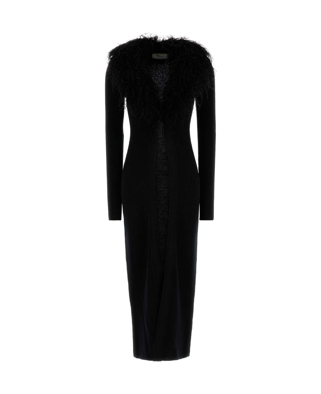 Black Wool Cardigan - 1