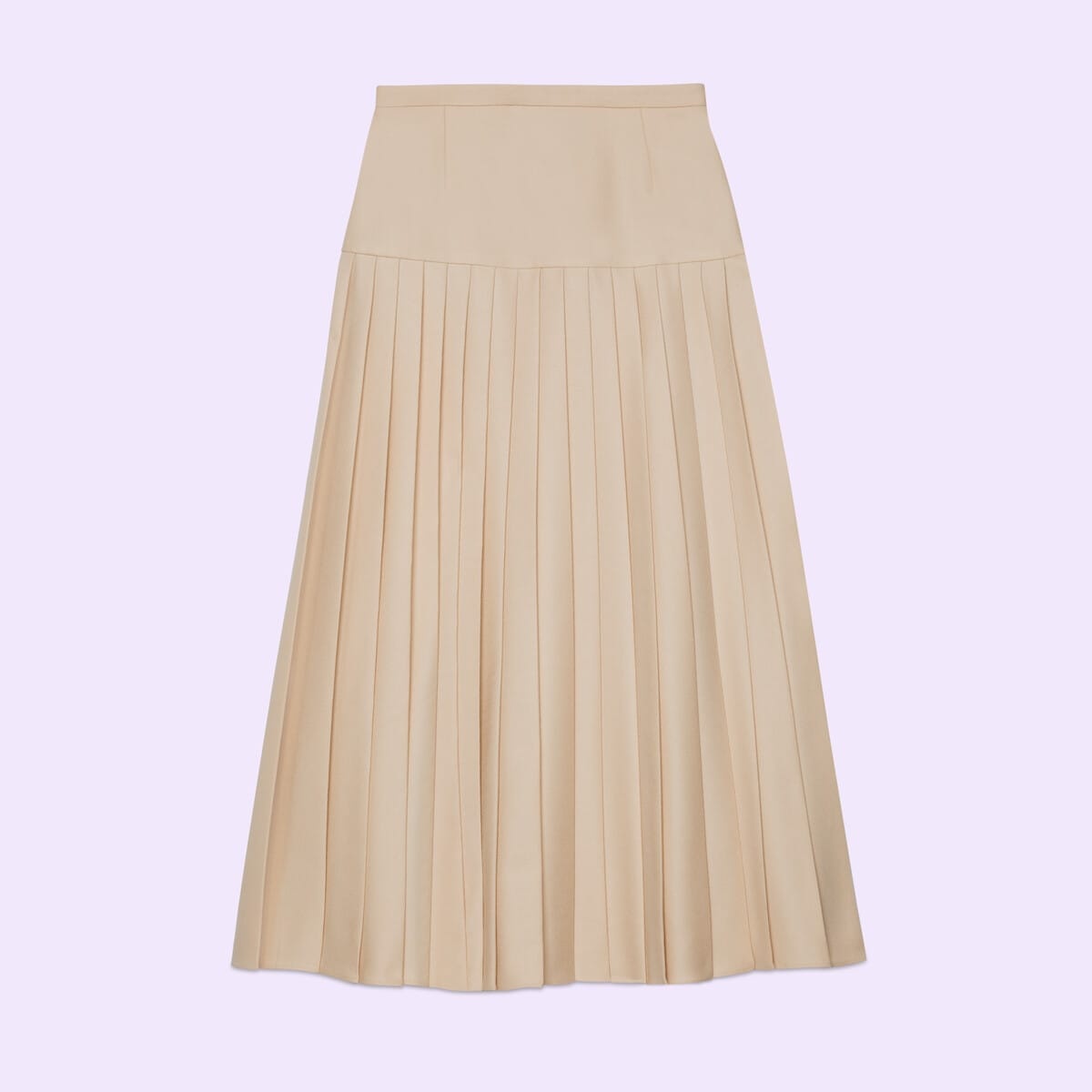 Pleated wool flannel skirt - 1