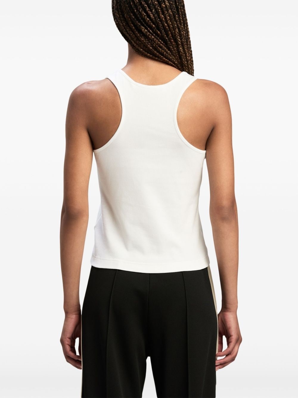 logo-embroidered ribbed tank top - 5