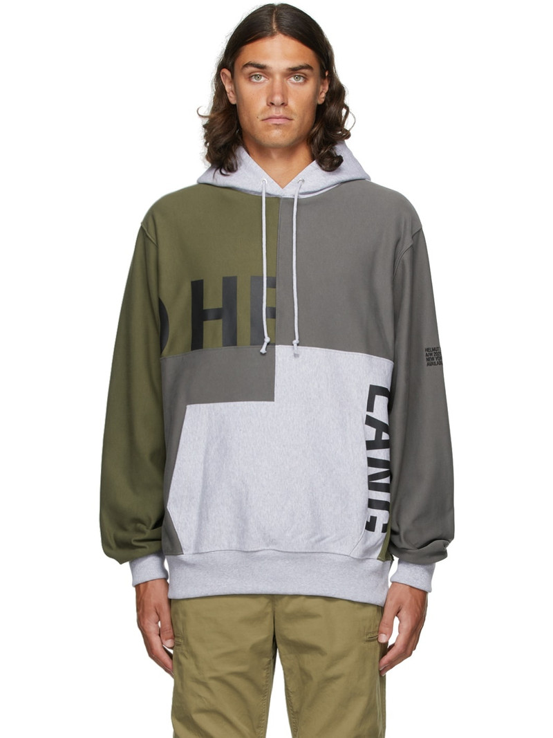 Green & Grey Patchwork Hoodie 1
