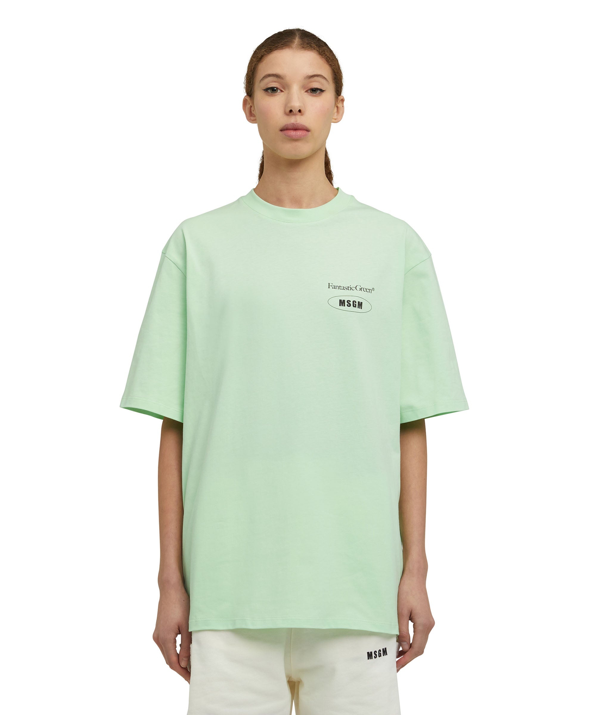 Organic cotton crewneck t-shirt from the MSGM Fantastic Green Capsule - 6