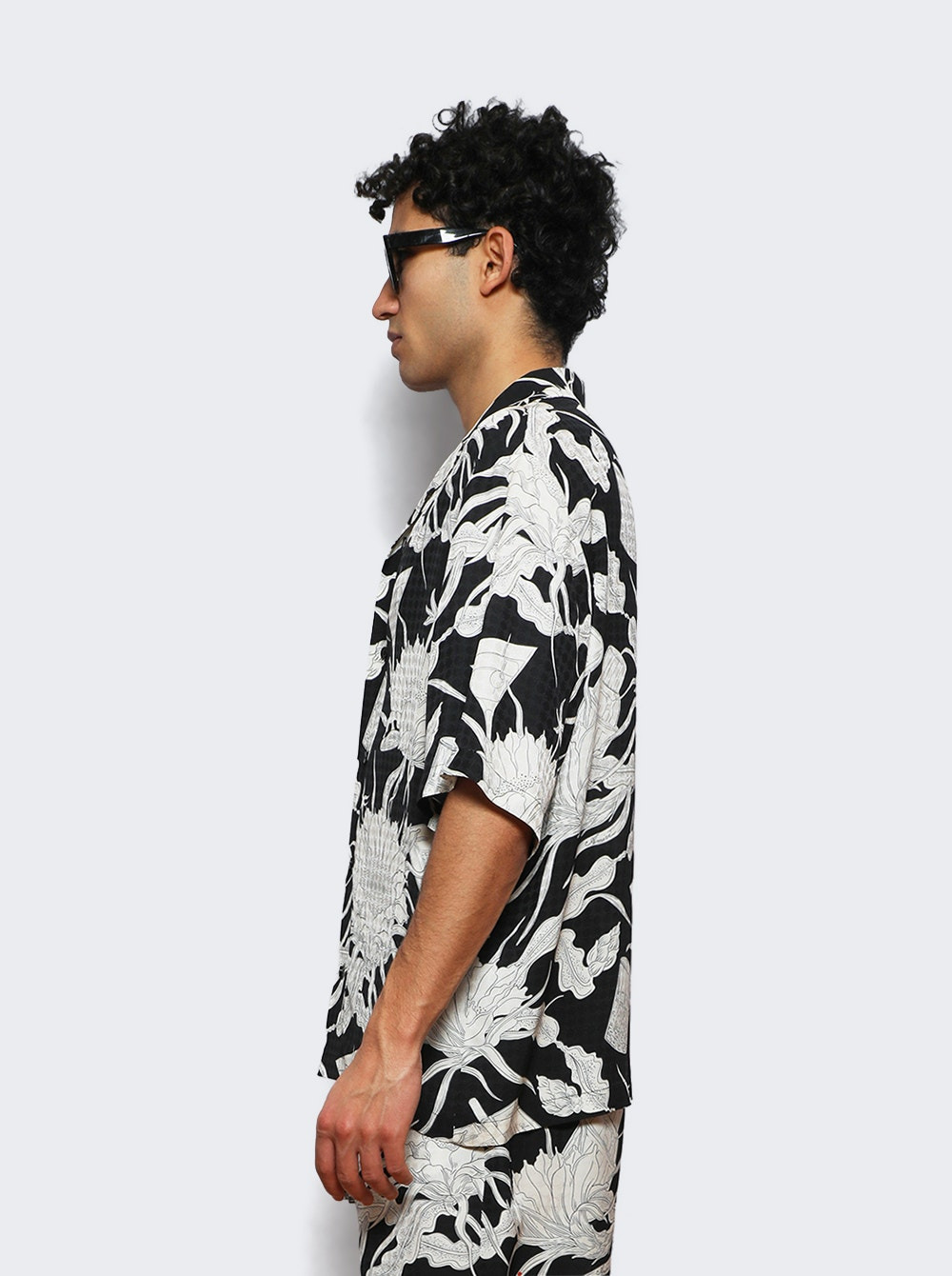 Floral Bowling Shirt Black - 3