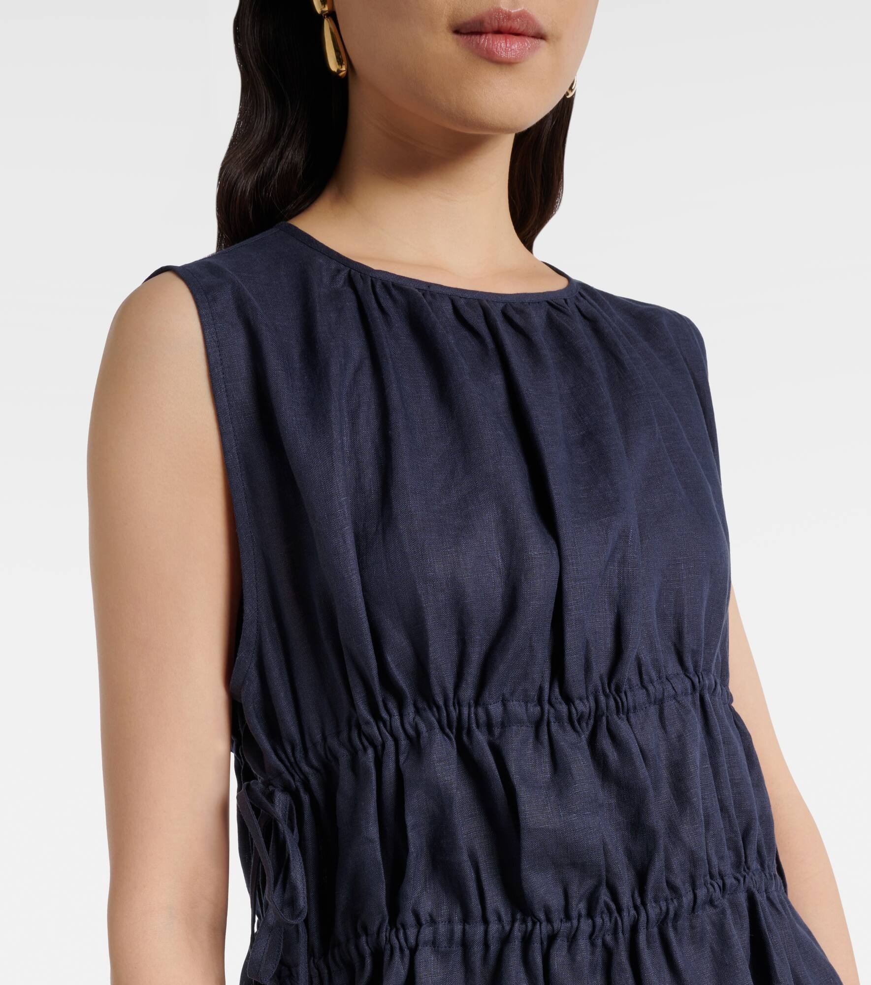 Como gathered linen minidress - 4