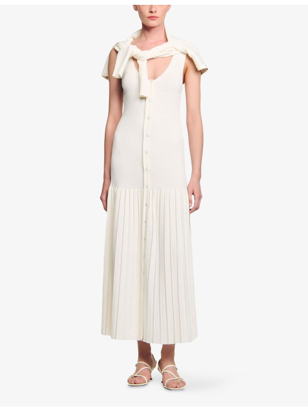Scoop-Neck Ribbed Knitted Maxi Dress - 2