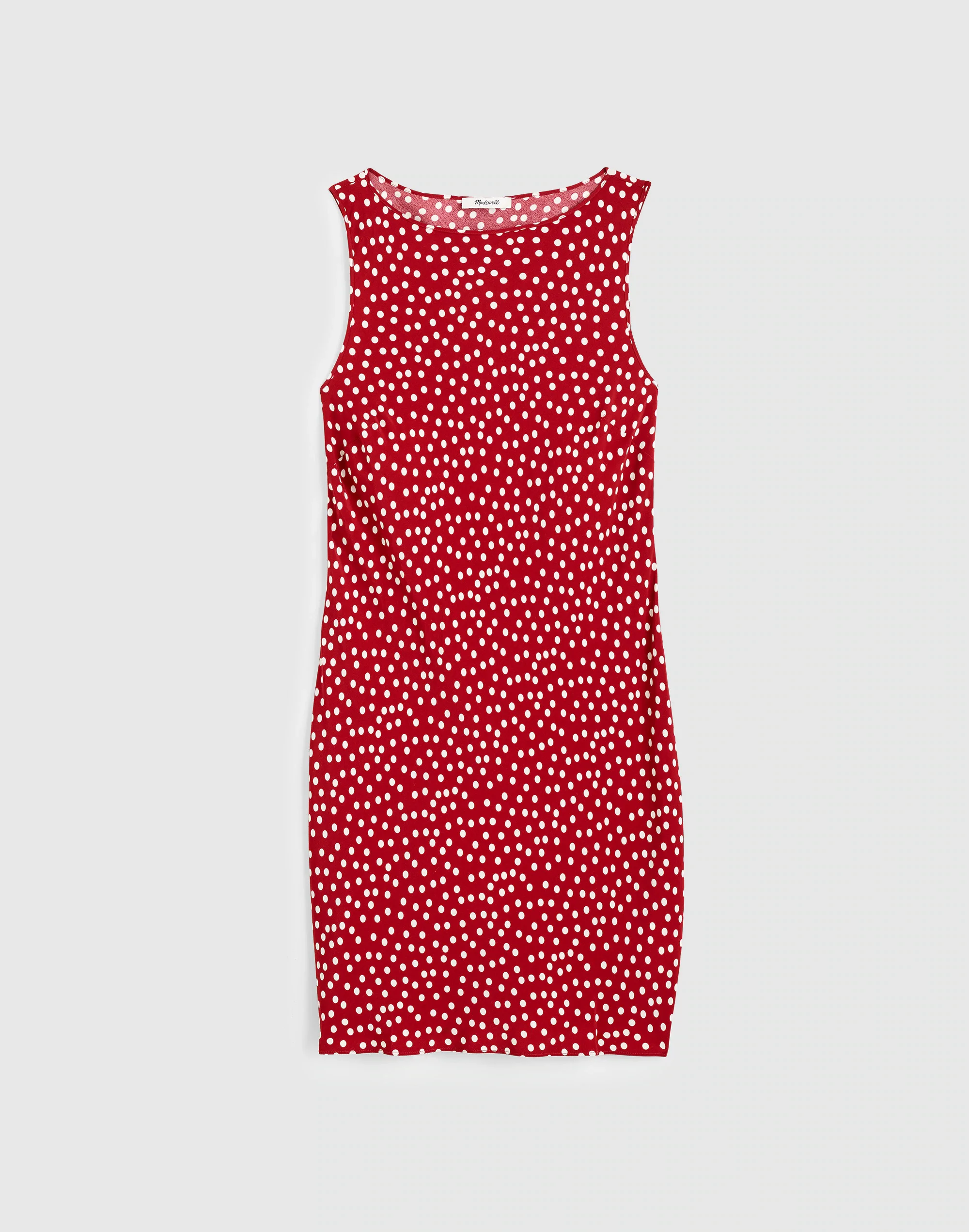 Boatneck Sleeveless Mini Dress - 1