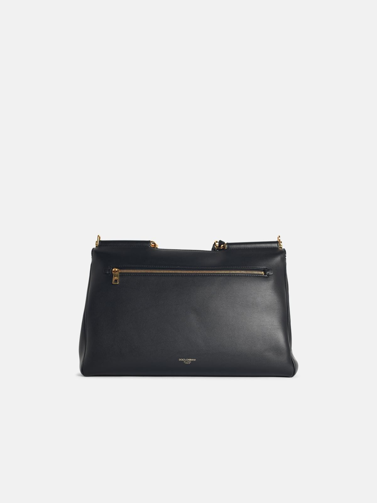 'SICILY' BLACK LEATHER HANDBAG - 3